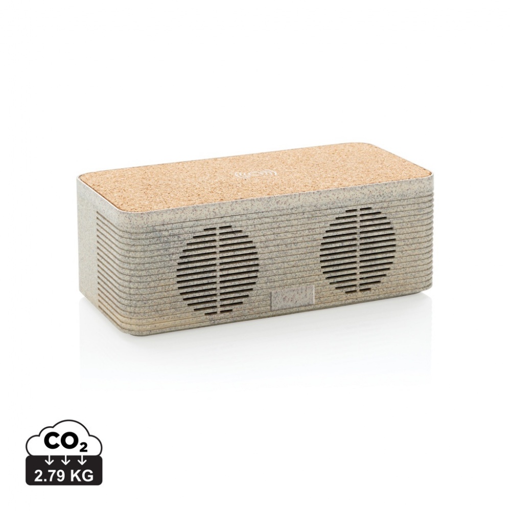 Logotrade advertising product picture of: Wheatstraw wireless charging speaker