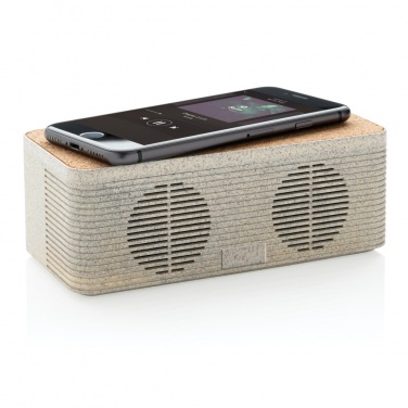 Logo trade corporate gift photo of: Wheatstraw wireless charging speaker