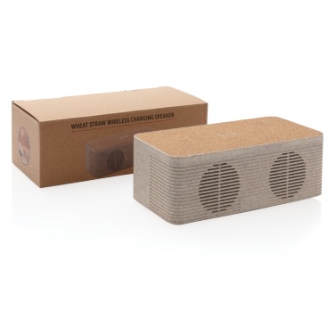 Logo trade promotional merchandise picture of: Wheatstraw wireless charging speaker