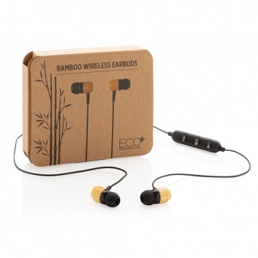Logotrade corporate gift picture of: Bamboo wireless earbuds