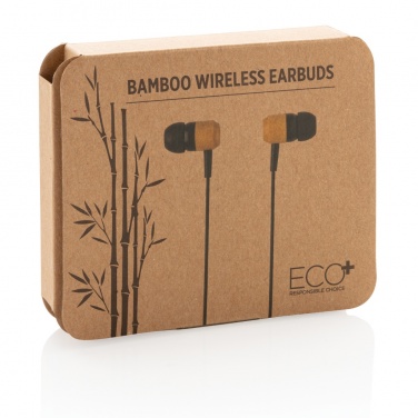Logo trade advertising product photo of: Bamboo wireless earbuds