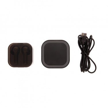 Logo trade advertising product photo of: TWS earbuds in wireless charging case