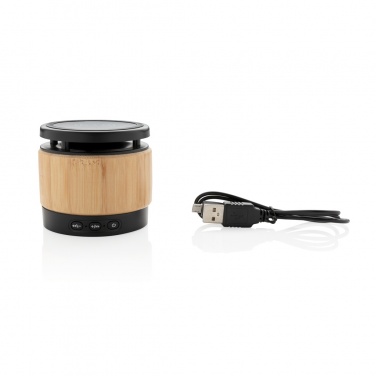 Logotrade promotional item image of: Bamboo wireless charger speaker