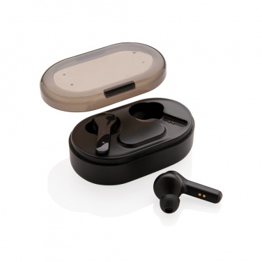 Logotrade promotional product image of: Light up logo TWS earbuds in charging case