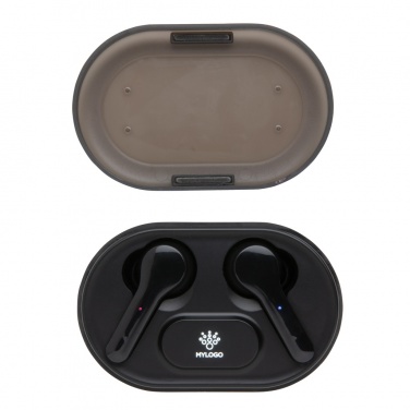 Logo trade promotional item photo of: Light up logo TWS earbuds in charging case