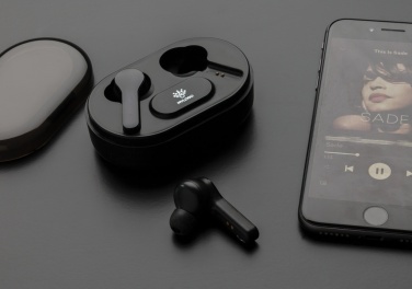 Logotrade promotional product picture of: Light up logo TWS earbuds in charging case