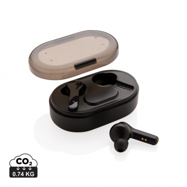 Logotrade corporate gift image of: Light up logo TWS earbuds in charging case