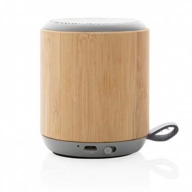 Logotrade promotional item image of: Bamboo and fabric 3W wireless speaker