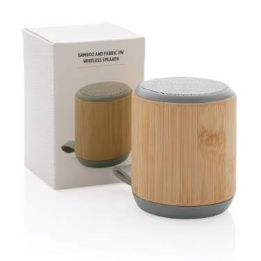 Logotrade promotional merchandise image of: Bamboo and fabric 3W wireless speaker
