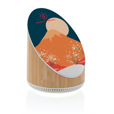 Logotrade promotional merchandise photo of: Ovate bamboo 5W speaker with 15W wireless charger