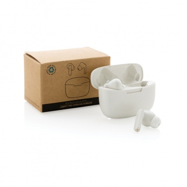 Logo trade promotional merchandise photo of: RCS recycled plastic Liberty Pro wireless earbuds