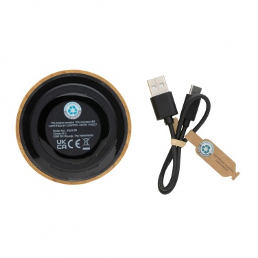 Logo trade promotional giveaway photo of: RCS recycled plastic and bamboo 3W wireless speaker