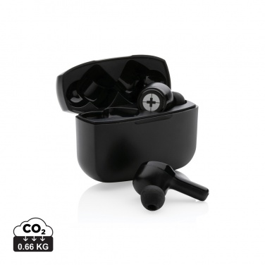 Logotrade promotional gift image of: RCS recycled plastic Swiss Peak ANC TWS earbuds