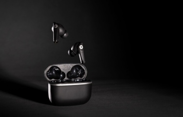 Logo trade advertising products image of: RCS recycled plastic Swiss Peak TWS earbuds 2.0