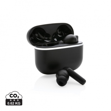 Logo trade promotional product photo of: RCS recycled plastic Swiss Peak TWS earbuds 2.0