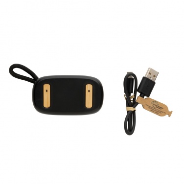Logotrade promotional gift picture of: RCS recycled plastic & bamboo TWS earbuds