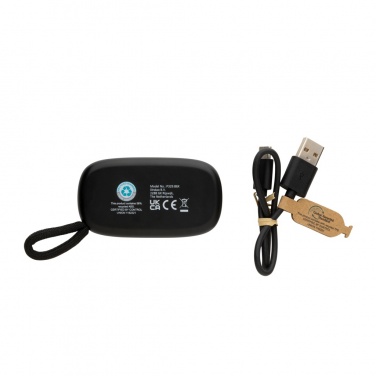 Logotrade promotional item image of: RCS recycled plastic & bamboo TWS earbuds