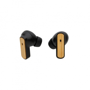 Logo trade promotional products picture of: RCS recycled plastic & bamboo TWS earbuds
