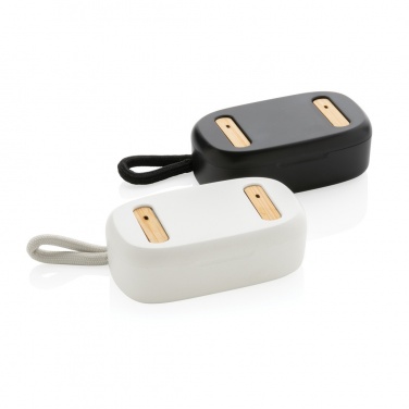 Logo trade corporate gifts image of: RCS recycled plastic & bamboo TWS earbuds
