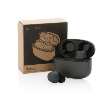 Logotrade promotional product image of: Terra RCS recycled aluminium wireless earbuds