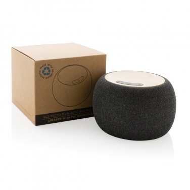 Logo trade promotional gifts image of: RCS Rplastic/PET and bamboo 5W speaker