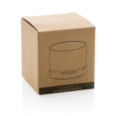 Logo trade promotional items picture of: Cork 3W wireless speaker