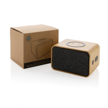 Logo trade promotional giveaways image of: RCS Rplastic 3W speaker with bamboo 5W wireless