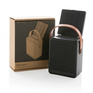 Logo trade corporate gift photo of: Skywave RCS recycled plastic solar speaker 12W