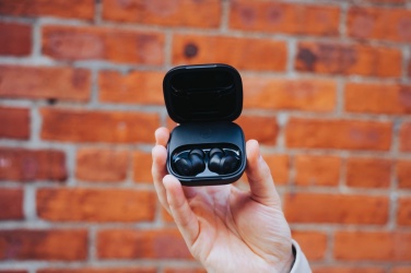 Logo trade corporate gift photo of: Lakewood RCS recycled and repairable wireless earbuds