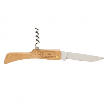 Logo trade advertising product photo of: Wooden knife with bottle opener