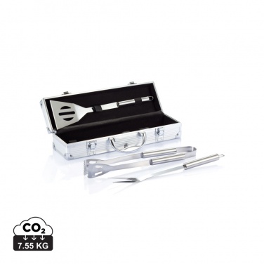 Logo trade promotional items image of: 3 pcs barbecue set in aluminium box