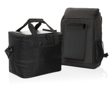 Logotrade advertising products photo of: Pedro AWARE™ RPET deluxe cooler bag with 5W solar panel