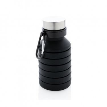 Logo trade promotional gifts image of: Leakproof collapsible silicone bottle with lid