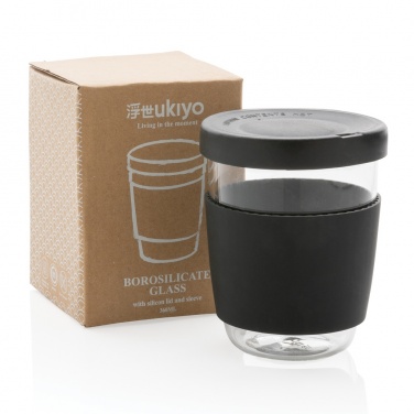 Logo trade promotional gifts picture of: Ukiyo borosilicate glass with silicone lid and sleeve