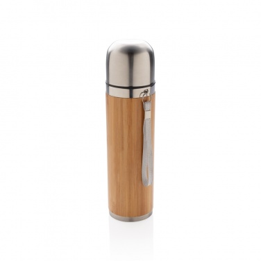 Logo trade advertising products image of: Bamboo vacuum travel flask