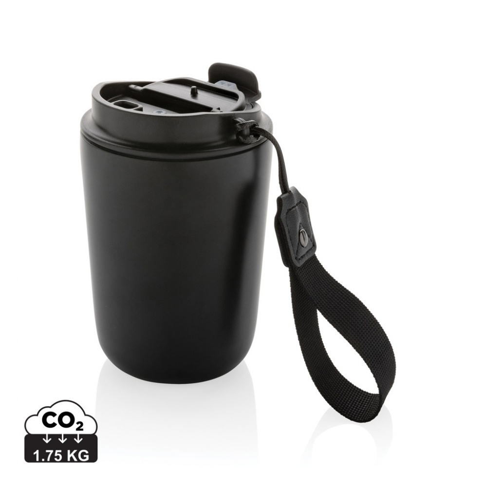 Logo trade promotional gifts picture of: Cuppa RCS re-steel vacuum tumbler with lanyard