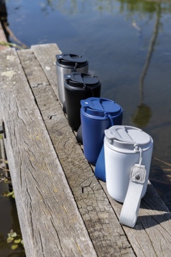Logotrade promotional merchandise picture of: Cuppa RCS re-steel vacuum tumbler with lanyard