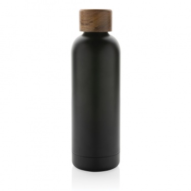 Logo trade advertising product photo of: Wood RCS certified recycled stainless steel vacuum bottle