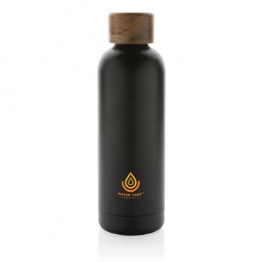 Logo trade business gift photo of: Wood RCS certified recycled stainless steel vacuum bottle