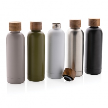 Logotrade corporate gifts photo of: Wood RCS certified recycled stainless steel vacuum bottle