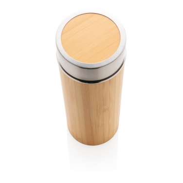 Logo trade promotional giveaways image of: Leak proof bamboo vacuum bottle