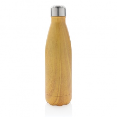 Logo trade corporate gifts picture of: Vacuum insulated stainless steel bottle with wood print