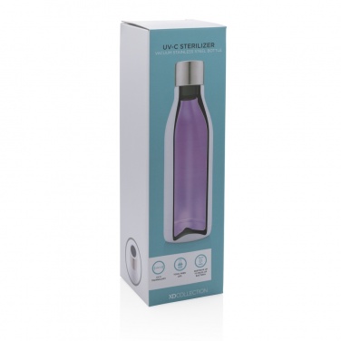 Logo trade promotional gifts image of: UV-C steriliser vacuum stainless steel bottle