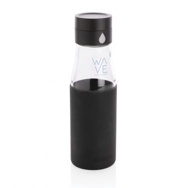 Logo trade promotional merchandise photo of: Ukiyo glass hydration tracking bottle with sleeve