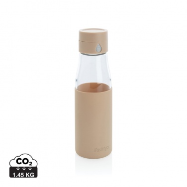 Logo trade promotional merchandise image of: Ukiyo glass hydration tracking bottle with sleeve