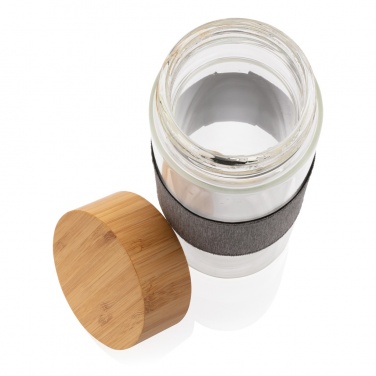 Logo trade promotional products picture of: Impact borosilicate glass bottle with bamboo lid