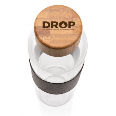 Logotrade advertising products photo of: Impact borosilicate glass bottle with bamboo lid
