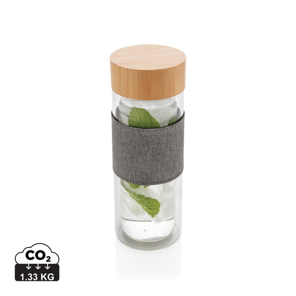 Logo trade promotional item photo of: Impact double wall borosilicate glass bottle