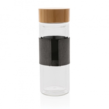 Logo trade promotional giveaways image of: Impact double wall borosilicate glass bottle