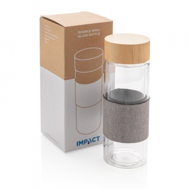 Logotrade promotional product picture of: Impact double wall borosilicate glass bottle